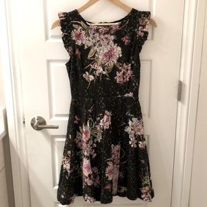 Anthropologie Floral Cap Sleeve Dress
